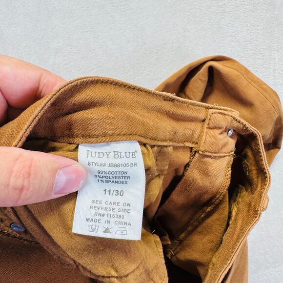 Judy Blue Pants Womens 11/30‎ Brown Woodland High Rise Slim Fit Stretch Workwear - Picture 10 of 16